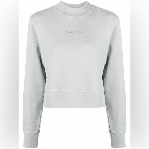 Palm Angels Tops - NWOT Palm Angels Reversed Logo Crewneck Sweatshirt Boxy Fit Grey Medium